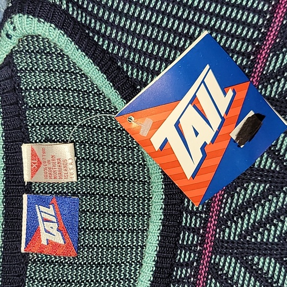 Vintage. Made in USA. DEADSTOCK. TAIL. Thick cotton knit sweater. XL. - Picture 3 of 16